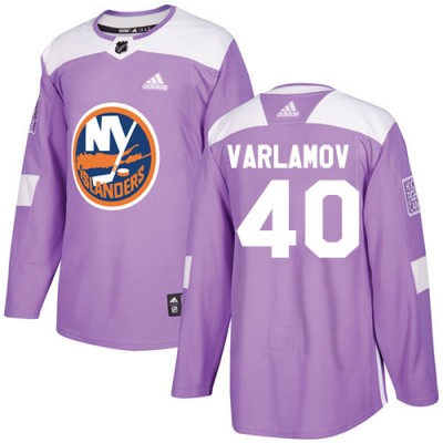 Adidas New York Islanders #40 Semyon Varlamov Purple Authentic Fights Cancer Stitched NHL Jersey